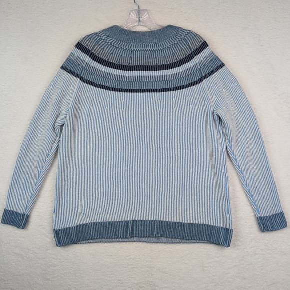 lands end drifter Cable Knit sweater Blue Size Large 14-16 - Picture 4 of 7